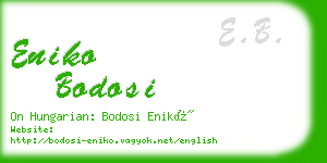 eniko bodosi business card